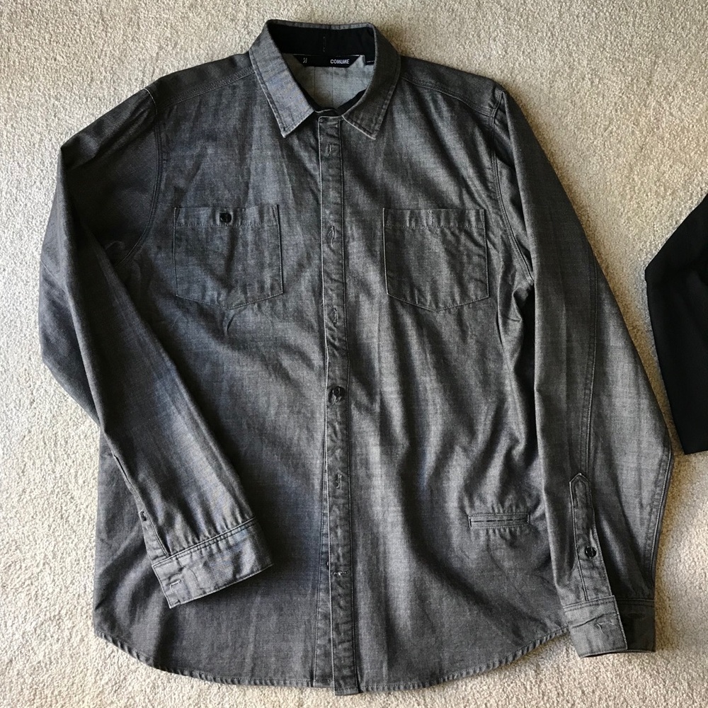 COMUNE Hooded Denim Shirt Adult Men’s Medium
